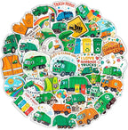 100Pcs Garbage Truck Stickers for Water Bottle, Laptop by BulbaCraft