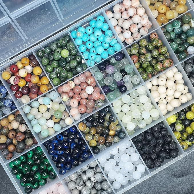 720pcs 6mm Natural Round Stone Beads Gemstone Beading Hole Size 1mm Crystal - Image 5