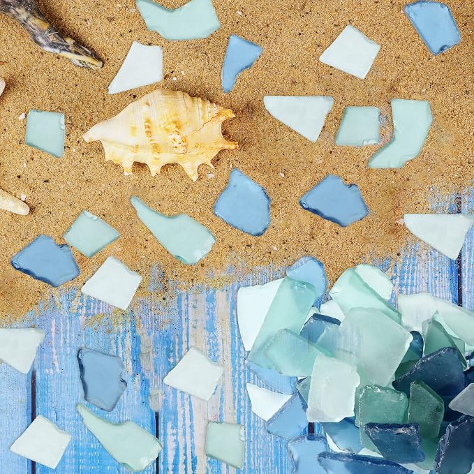 Jetec 36 oz Sea Glass for Crafts Pieces Seaglass Decor Flat Frosted Sea Glass - Image 6