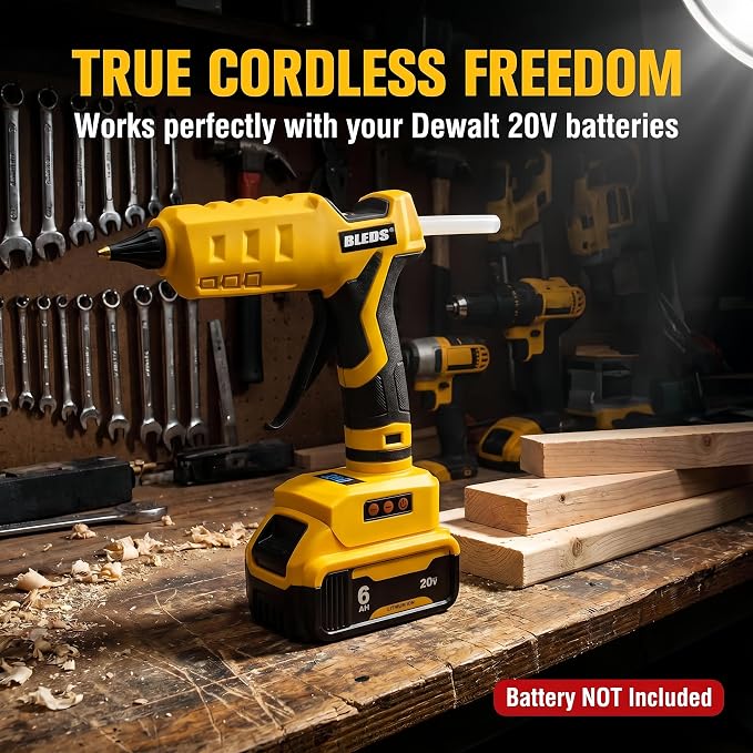 BLEDS Cordless Glue Gun for Dewalt 20V, 100W Digital Temp, No Battery | Heavy - Image 5