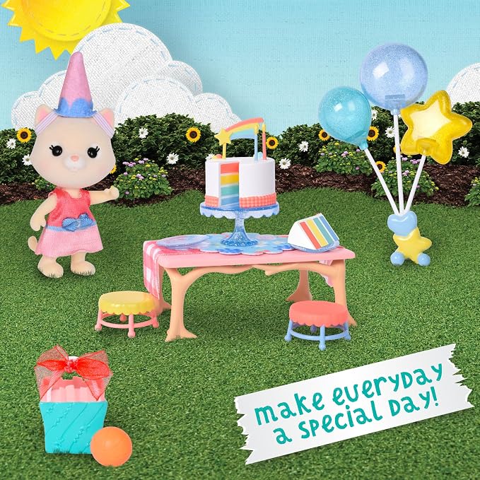 Honey Bee Acres Birthday Wishes Playset, 15 Piece Miniature Dollhouse Party Set - Image 2