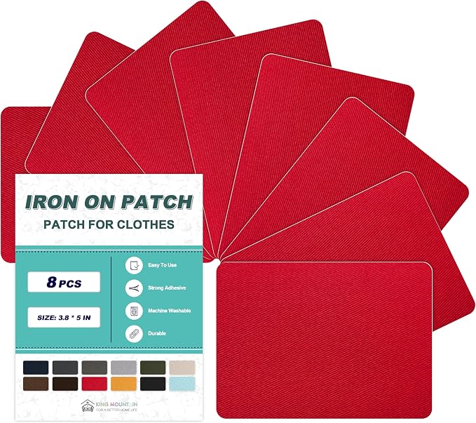 Iron on Patches for Clothes, 8 Pieces Patches for Cloth, 100% Cotton Fabric by ForABetterHomeLife