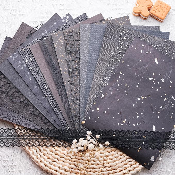 15Pcs Handmade Scrapbook Art Paper Craft Textured Paper Colorful A5 sheet Mesh by LewuwoPoing