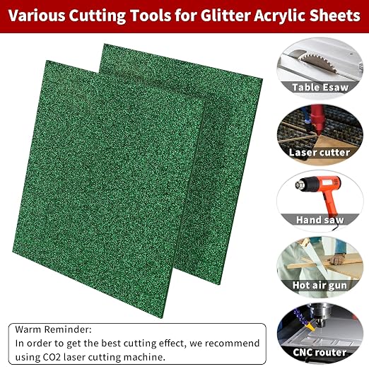 2 PCS 10 x 10 inch Glitter Colored Plexiglass Acrylic Sheets - Image 3