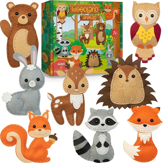 Craftorama Sewing Kit for Kids, Fun and Educational Animal Craft Set for Boys by Craftorama