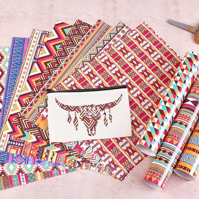HTVSTD Aztec Heat Transfer Vinyl 12 Sheets 12×10in Iron on Vinyl | Aztec Brown - Image 4