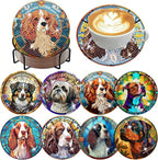ijbnhd 8 PCS Dog Diamond Art Coasters Kit Diamond Painting Coasters | Dog by ijbnhd