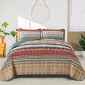 WONGS BEDDING Boho Queen Quilt Set, Lightweight Microfiber Bed Decor Bedspread by WONGSBEDDING