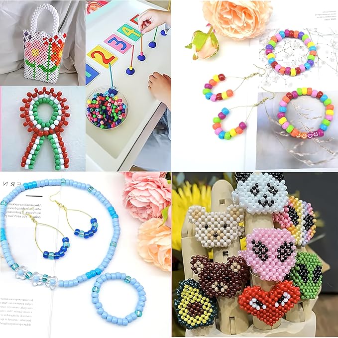 4800 Pcs Pony Beads for Friendship Bracelets 6x9mm 18 Solid 8 Color Shapes 10 - Image 6