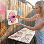 9pcs Large Flower Stencils for Painting on Wall Dasiy Flower Stencils for - Image 4