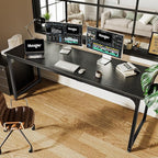 Huuger Computer Desk, 70 Inch Office Desk, Gaming Desk - Image 6