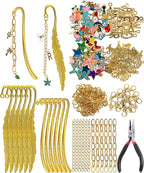 325 Pcs DIY Metal Bookmarks Making Kit, Metal Bar Bookmark Kit | 12 Gold by Unknown