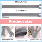 YAKA 20pcs Gray Nylon Invisible Zippers Tailor Sewing Tools Garment Accessories - Image 2