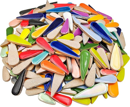 1.1lb Ceramic Mosaic Tiles, Mixed Colour Ceramic Mosaic Pieces - Image 2