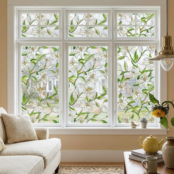 Oxdigi 3D Stained Glass Window Film Decorative, Static Cling Privacy Protection - Image 5