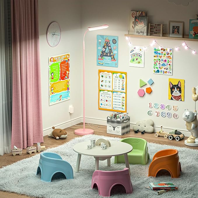 marctronic Pink LED Floor Lamp, 18W 1800LM Bright Floor Lamp - Image 8