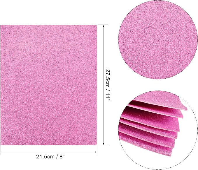uxcell Pink Red Shiny EVA Foam Sheets 11 x 8 Inch 2mm Thick - Image 2