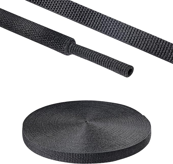 2 in 1 Heat Shrink Braided Sleeving Fabric Tubing-Ideal fit Irregular Shape by Sunnarepoon