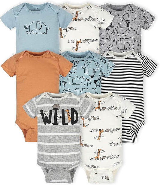 Gerber unisex-baby 8-pack Short Sleeve Onesies Bodysuits