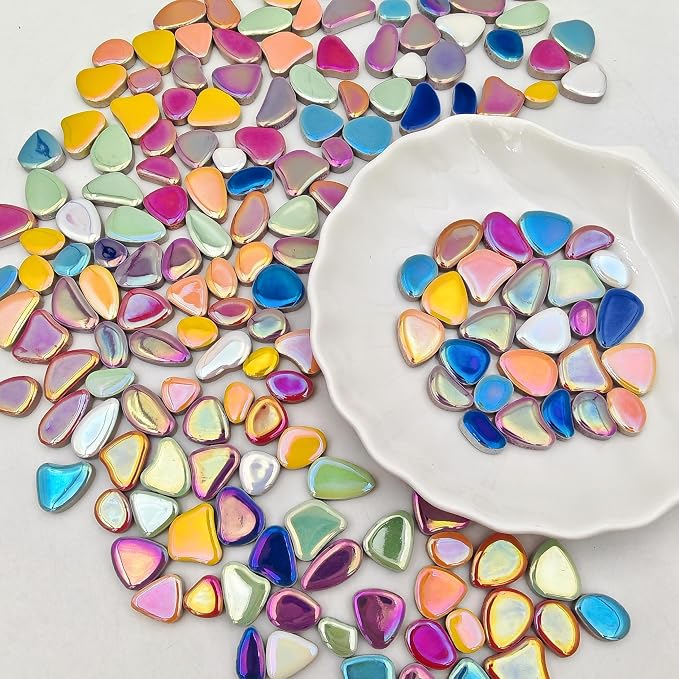 1.1lb Ceramic Mosaic Tiles, Mixed Colour Ceramic Mosaic Pieces - Image 6