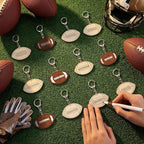 RattanView 24 Pcs Football Craft Color Your Own Keychains DIY Craft Wooden - Image 4
