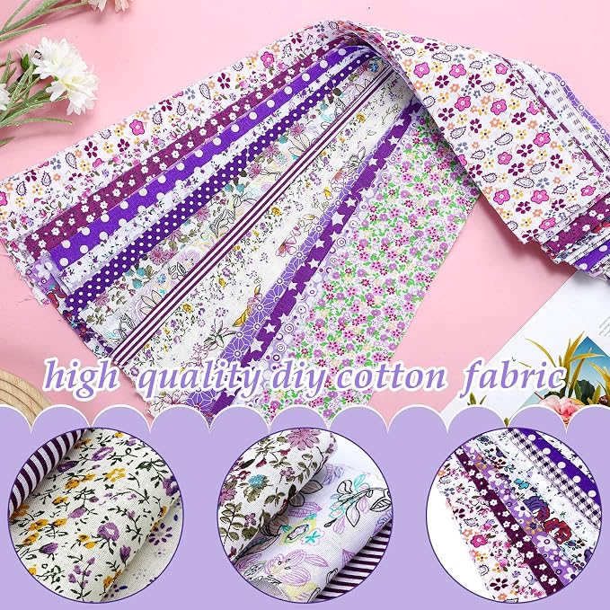 Kingdder Jelly Fabric Quilting Strips, Patchwork Roll 2.55 Inch Roll up Cotton - Image 3