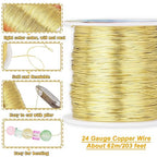 203 Feet Tarnish Resistant Copper Wires 24 Gauge/0.5mm Jewelry Craft Wires - Image 2