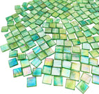 1.1 LB Ice Jade Mosaic Tiles, 0.59“ Square Glass Mosaic Pieces - Image 3