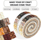 Craftido-20 Options-100% Cotton Jelly Roll Fabric Precut Strips - Image 5