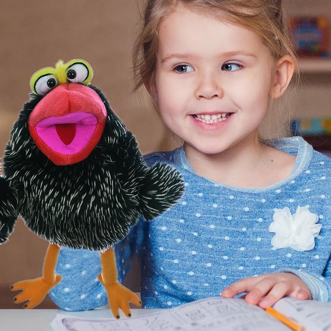 Playful Minds Living Puppets – Poe 10” Bird Hand Puppet - Image 3
