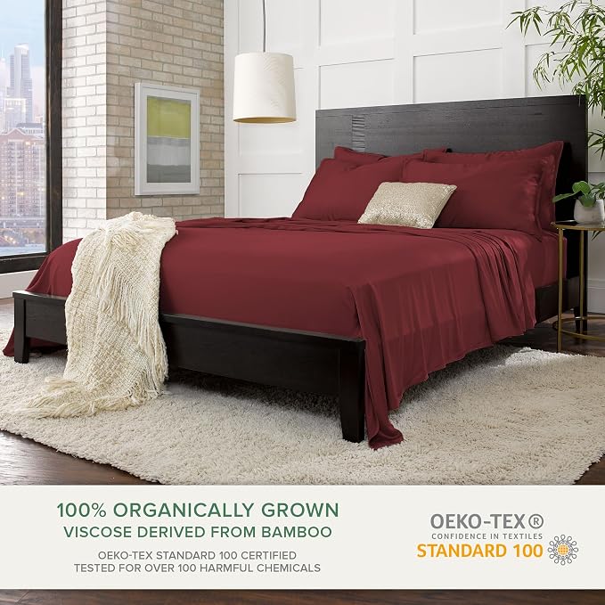 Pure Bamboo Queen Sheets, Genuine 100% Organic Viscose Derived from Bamboo Bed - Image 2