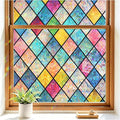 Haton Window Privacy Film Stained Glass Film, Rainbow Decorative Window Cling by HatonHomeDecor