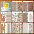 16 Pieces Stencils for Painting, Abstract Texture Stencils Crafts Reusable by Boqon