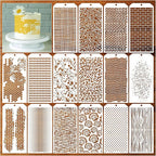 16 Pieces Stencils for Painting, Abstract Texture Stencils Crafts Reusable by Boqon