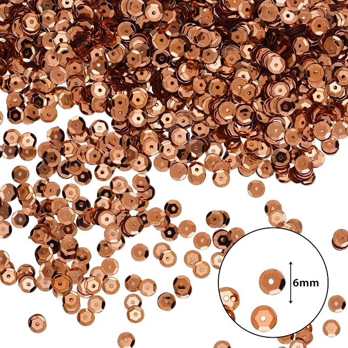 Mandala Crafts 6mm Cup Round Brown Sequins - Image 3