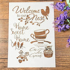 TIAMECH A4 Reusable Birds Coffee Stencil by TIAMECH