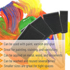 Bates- Foam Paint Brushes, 20 Pack, Wooden Handle | Sponge Brushes - Image 4