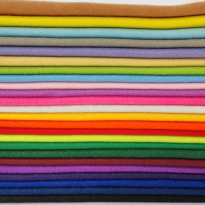 24 Rolls 8"x18" 1.4mm Thick Soft Felt Fabric Sheet 24 Assorted Mix Color Series - Image 2