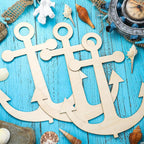 Anglechic 12 Pack 12 Inch Blank Anchor Cutout Unfinished Wood Anchor Slices - Image 5