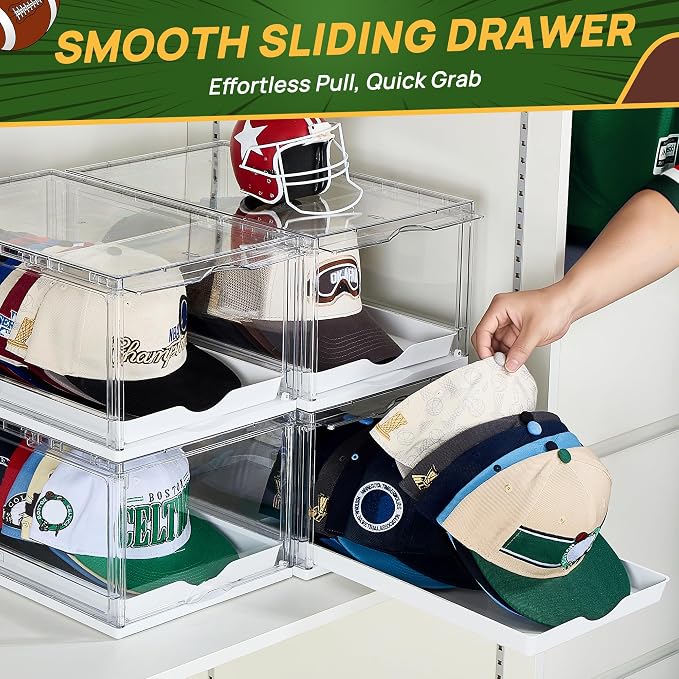 Vtopmart 6 Pack Stackable Baseball Caps Organizer, Each Holds 12 hats | Each - Image 3