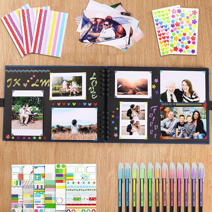 Vienrose Scrapbook Album 80 Pages, DIY Photo Album - Image 6