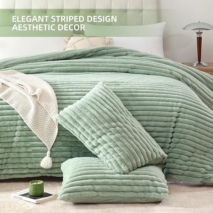 Smoofy Fluffy King Size Comforter Set 3 Pieces - Image 3