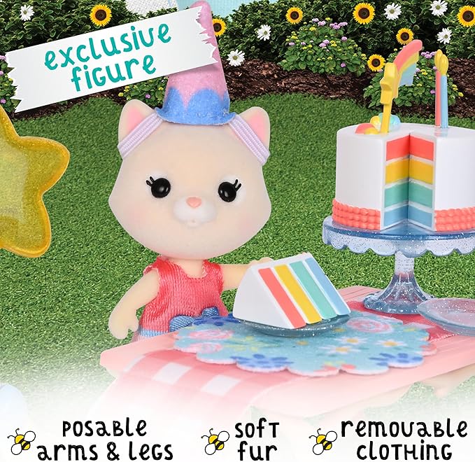 Honey Bee Acres Birthday Wishes Playset, 15 Piece Miniature Dollhouse Party Set - Image 3