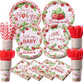 450 Pcs Strawberry Baby Shower Tableware Set Decorations A Berry Sweet Baby by Unknown