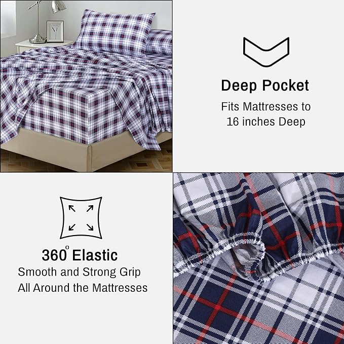 RUVANTI 100% Cotton Sheets – Twin Size Percale Bedding, Cooling & Breathable - Image 6