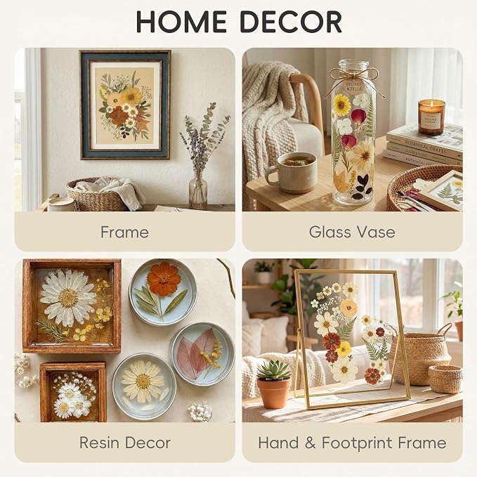 LUXEEASE 100P Vintage Cream Brown Dried Pressed Flowers | Earthy warm palette - Image 6