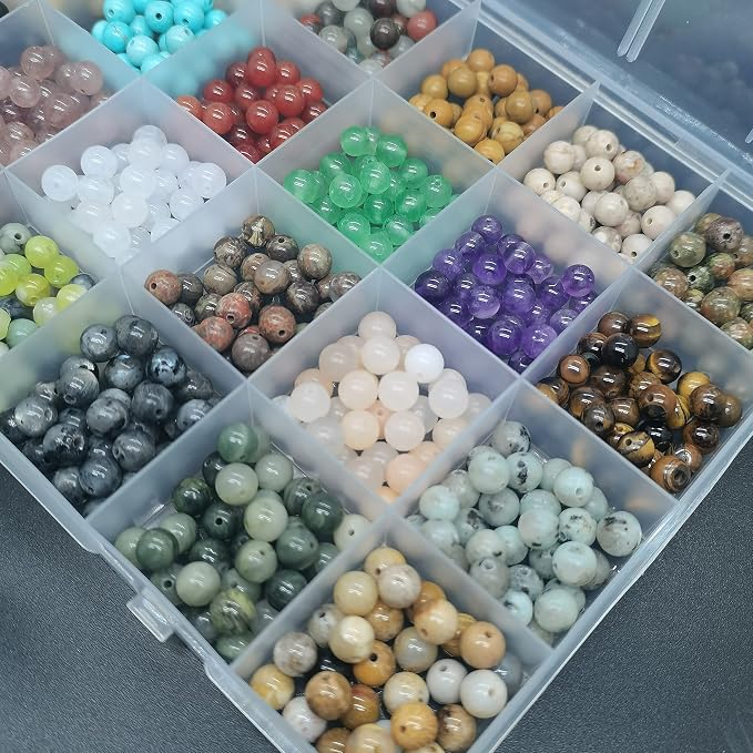 720pcs 6mm Natural Round Stone Beads Gemstone Beading Hole Size 1mm Crystal - Image 6