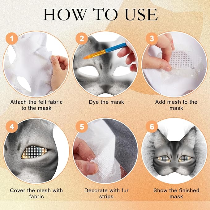 Seenelling DIY Therian Mask Kit Blank Cat Mask - Image 3