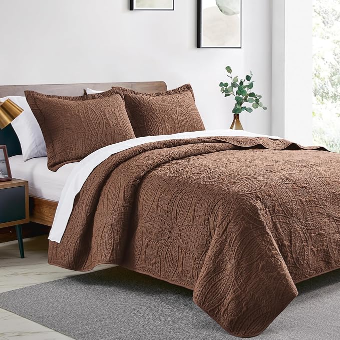 Love's cabin Twin Quilt Set Brown Bedspreads Bedding Set - Image 6
