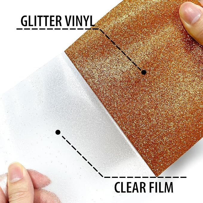 Bronze Glitter Heat Transfer Vinyl, Glitter Iron-On - Image 3